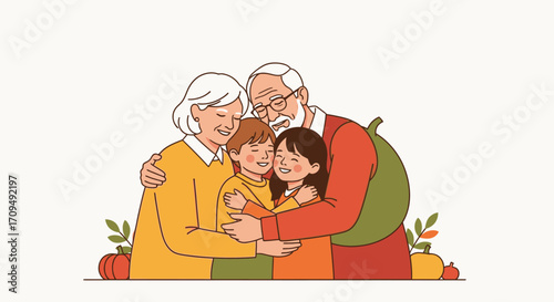 Heartwarming Family Gathering of Multigenerational Grandparents Parents and Kids Celebrating Together in a Cozy Home Setting Emphasizing Love Connection and Happiness for Family Values and Bonding