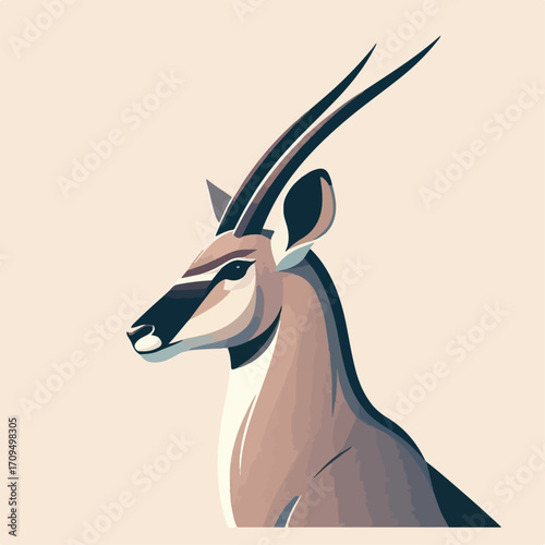 flat illustration of an antelope