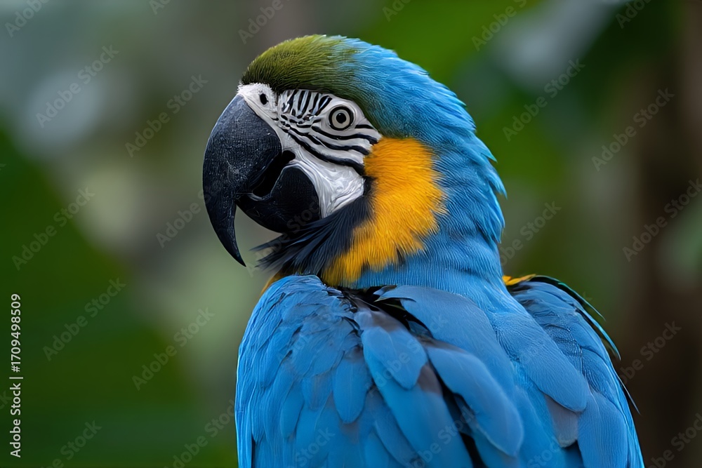 Fototapeta premium ** Vibrant Blue-and-Gold Macaw Portrait