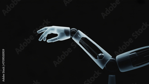 Robotic arm technology concept design for future innovation and artificial intelligence development of ai  100