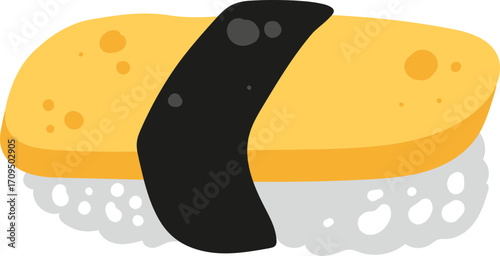 Tamago Nigiri Sushi Illustration.