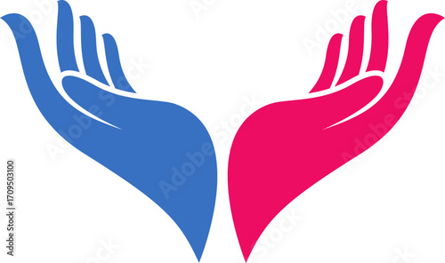 Two Cupped Hands Symbolizing Care and Support.
