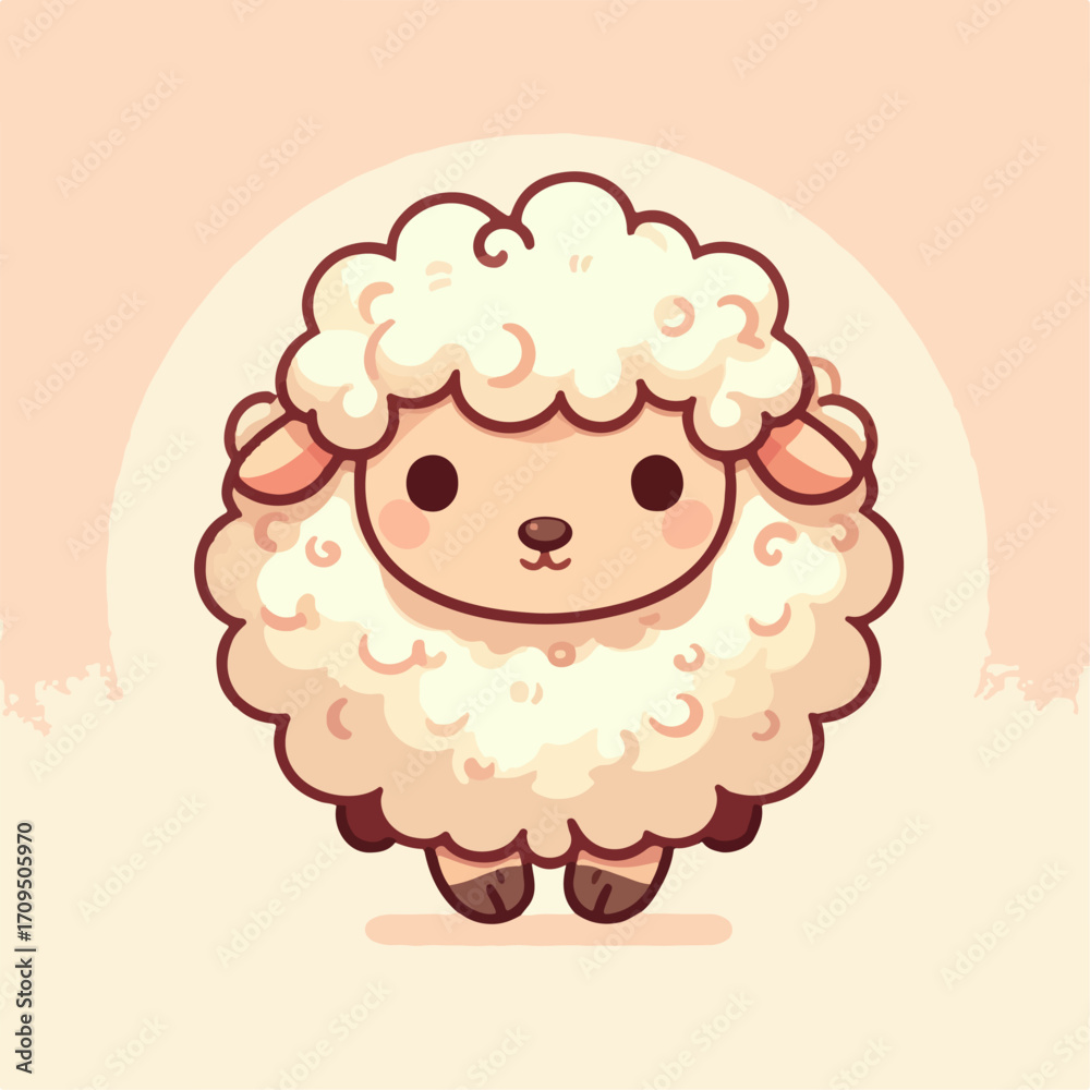 Naklejka premium flat illustration of cute sheep