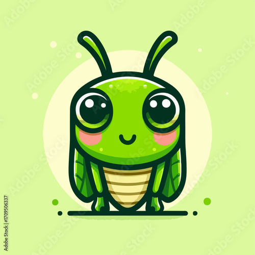 flat illustration of a cricket
