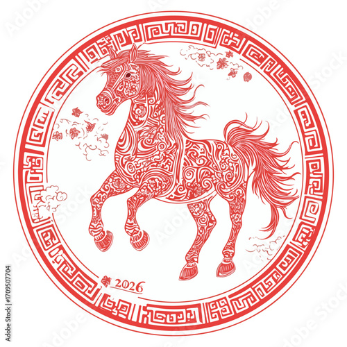2026, new year, year of the horse, asia, vector, transparent background, festival, design, backdrop, pattern, element, backgrounds, horse, equine