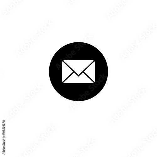 Email Icon Simple Black and White Design for Digital Communication and Messaging Concepts