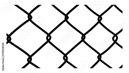 Abstract Black and White Chain Link Fence Pattern Illustration for Design Elements and Backgrounds and Barriers