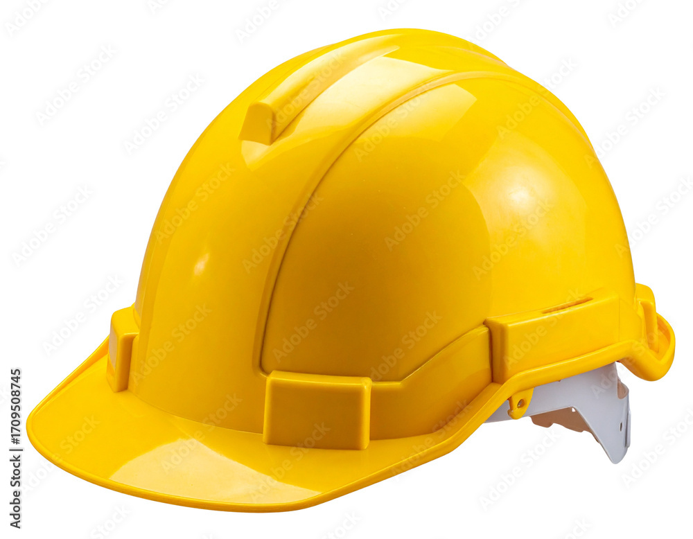 Fototapeta premium Yellow Hard Hat Construction Safety Helmet on transparent background