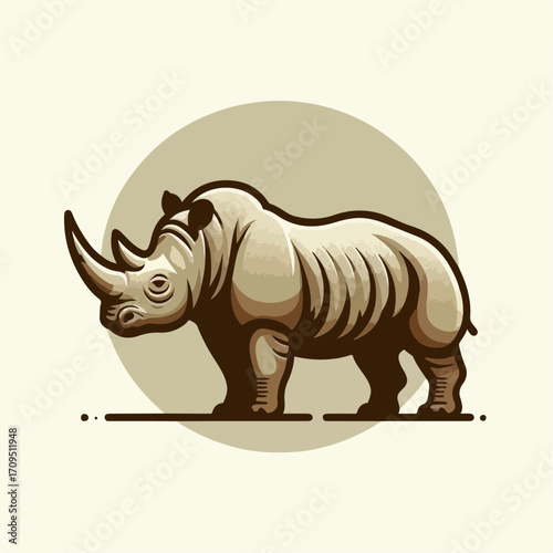 flat illustration of one-horned rhinoceros