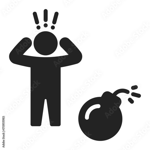 Threat  Icon Solid Style Vector Illustration 