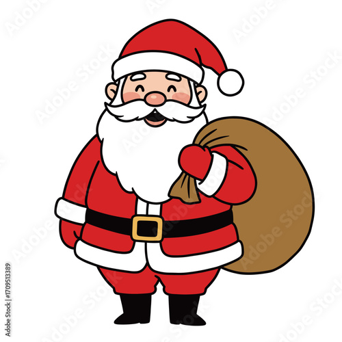 santa claus with a bag