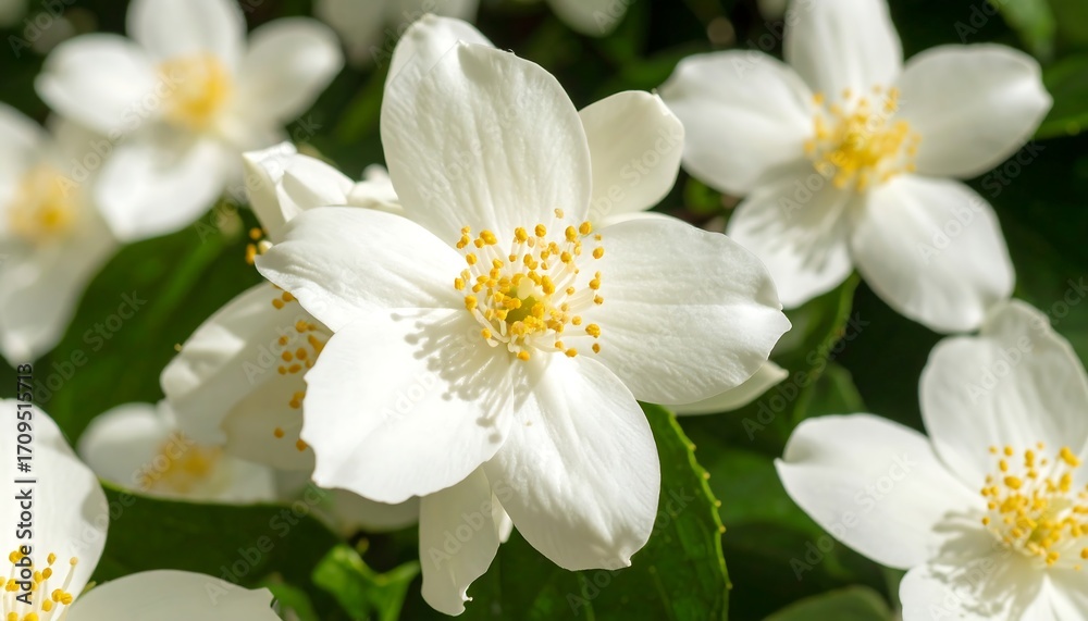 Obraz premium Close-up of white jasmine flowers