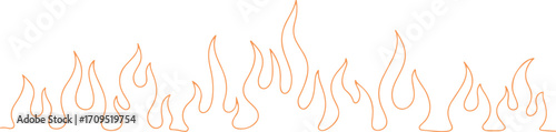 Minimalist fire illustration with orange flames perfect for graphic design website elements and creative projects adding a touch of warmth and energy to any design