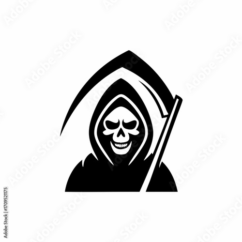 Grim reaper with scythe for halloween concept
