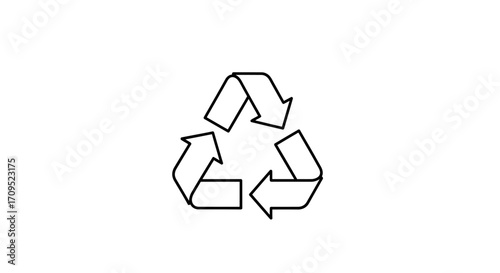 Universal symbol for recycling and sustainability, representing environmental awareness and conservation.