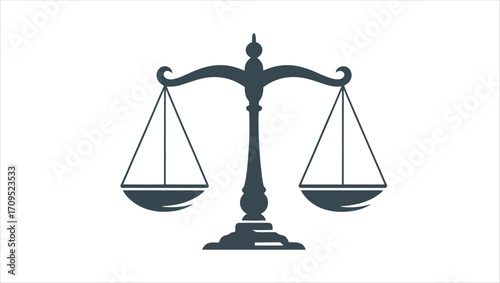 Symbol of Justice Scales Balancing Fairness and Impartiality in Legal System Representation of Equity and Legal Concepts emblem of judiciary.
