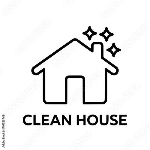 Clean House Icon Sparkling Clean Home Illustration Vector Graphic Design