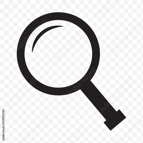 Magnifying glass icon. Loupe icon, magnifier black symbol.