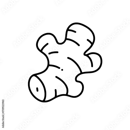 Ginger Root Icon Natural Spice and Flavor Enhancer Graphic Element
