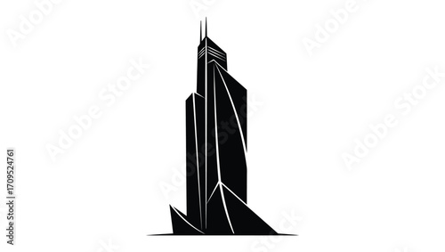 Modern Skyscraper Silhouette Illustration