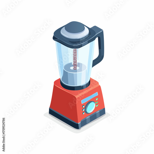 Stylish red blender with glass jar and chrome accents for modern kitchen preparations