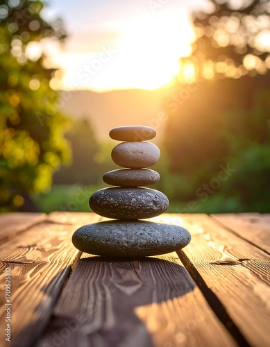 Stacked stones at sunset (1)