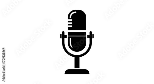 Classic microphone icon representing voice, sound, and broadcasting