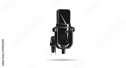 Vintage microphone, symbolizing music creation and broadcasting with classic style