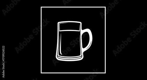 Refreshing cold beer mug illustration perfect for pub menus, bar promotions, and beverage branding
