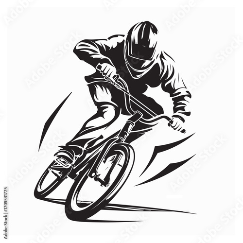 Freestyle BMX Rider Vector Image isolated on white background