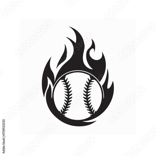 Baseball on Fire Vector Image vector isolated on white background