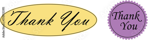 Thank You calligraphy Sign Icon set. Thank you phrase gratitude thanksgiving congratulation thank you greeting card. vector illustration decorated with elements in a clean, modern style.