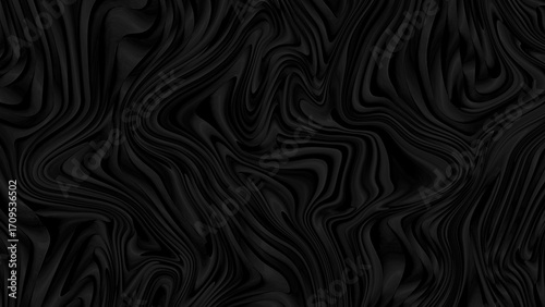 Abstract dark background with elegant, fluid waves and smooth flowing lines, creating a sophisticated and mysterious texture for modern digital design and compelling visual backdrops
