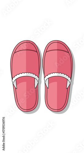 Comfortable pink open toe slippers for home use.
