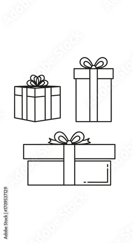 Three beautifully wrapped gift boxes ready for any occasion.