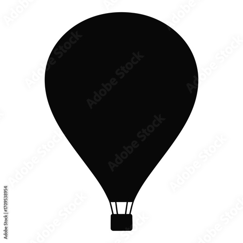 Silhouette of a hot air balloon ready for flight over scenic landscapes silhouette