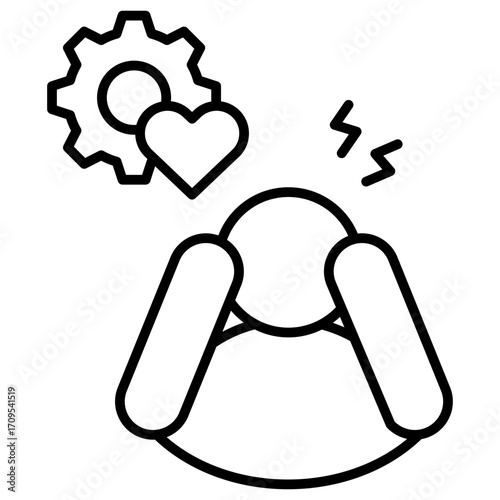 Stress Management Outline Icon