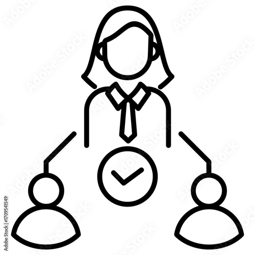 Task Delegation Outline Icon