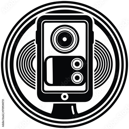 smartphone recording vector icon