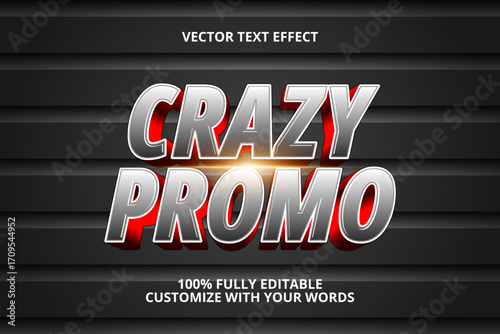 crazy promo editable text effect for sale