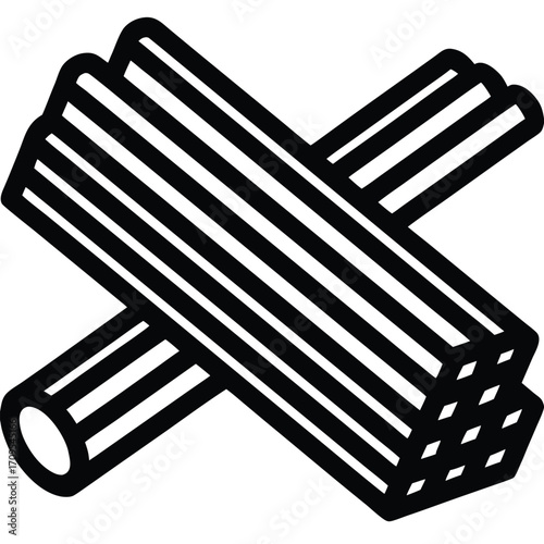steel rods  rebar  vector icon