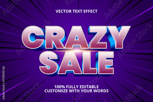 crazy sale editable text effect for sale