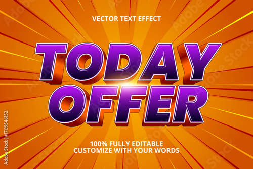 today offer editable text effect for sale