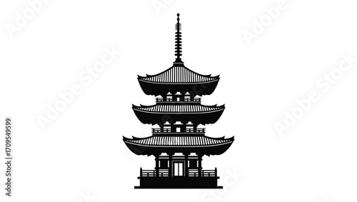Japanese Pagoda Illustration A Symbol of Timeless Architecture and Cultural Heritage