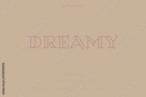 Minimalist text art featuring the word dreamy