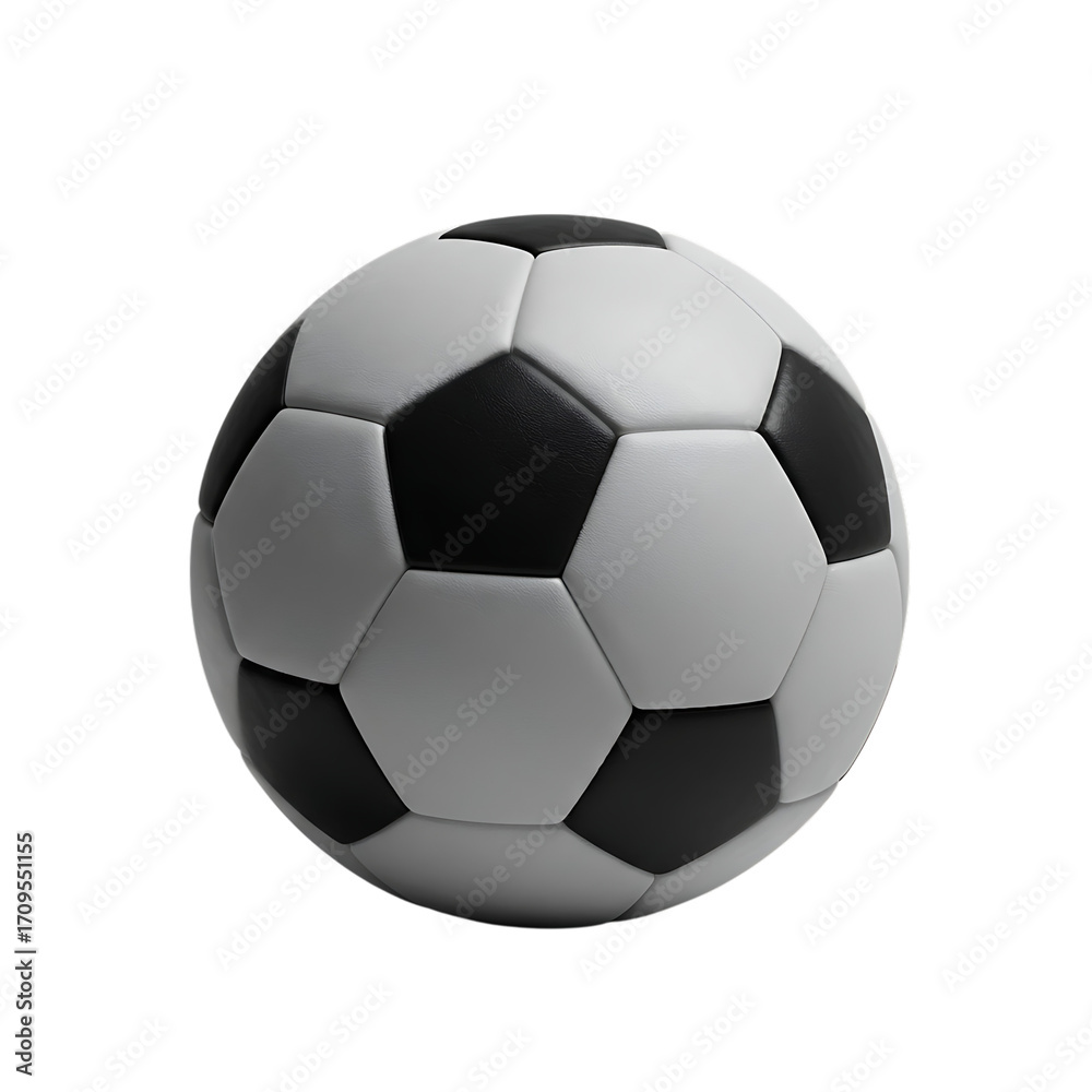 Fototapeta premium Classic soccer ball with black and white panels