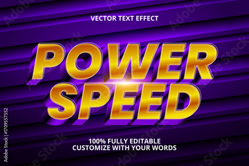 power speed editable text effect for speed