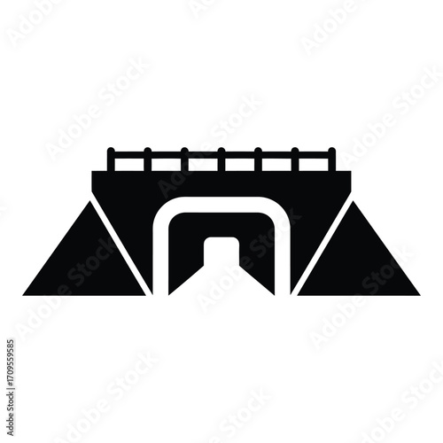Iconic bridge underpass symbol for transportation and infrastructure projects silhouette