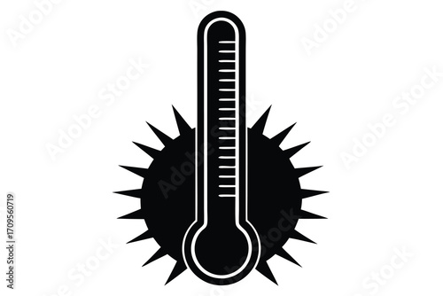 thermometer silhouette vector icon