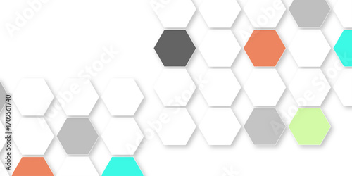 Abstract bright and colorful hexagon mosaic wallpaper or background. can be used for template, poster, backdrop, book cover, brochure, leaflet, flyer. Colorful infinity abstract background. 3d render.